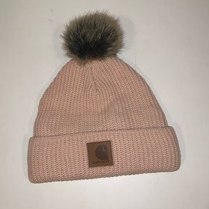 Carhartt pink pom beanie new with tags fleece lined